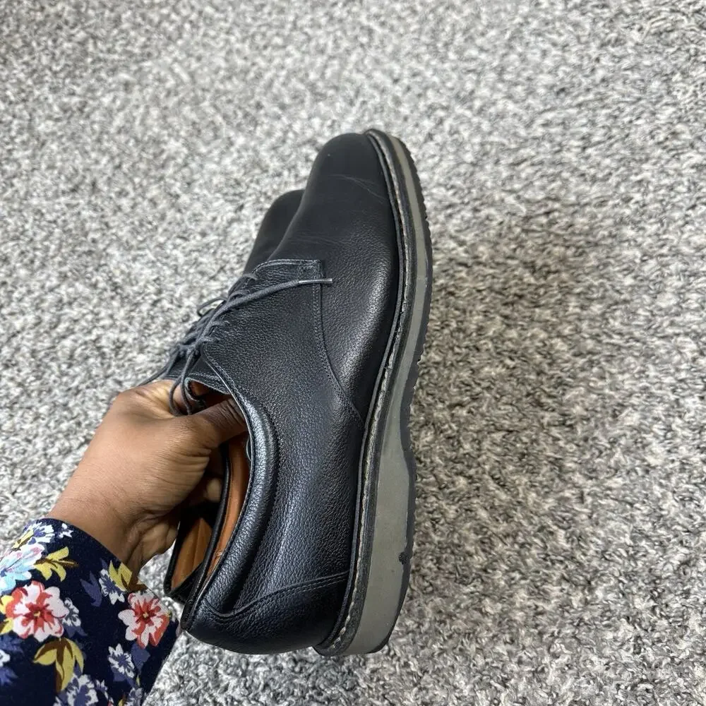 Allen Edmonds WANDERER COMFORT Plain Toe Blucher 11.5 D Black Grain Leather